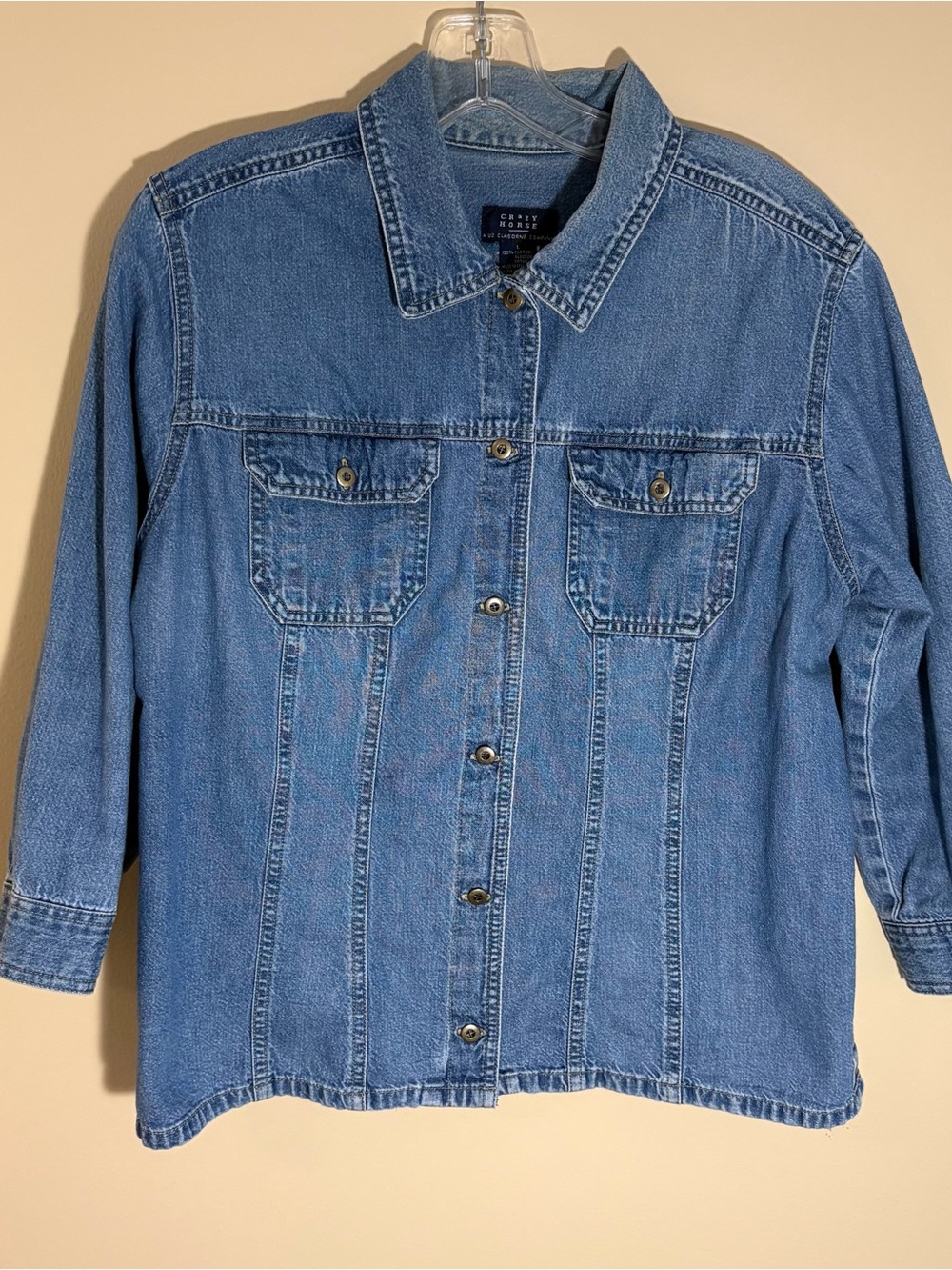 Vintage Crazy Horse by Liz Claiborne 3/4 Cropped Sleeve Denim Jacket Women’s-L